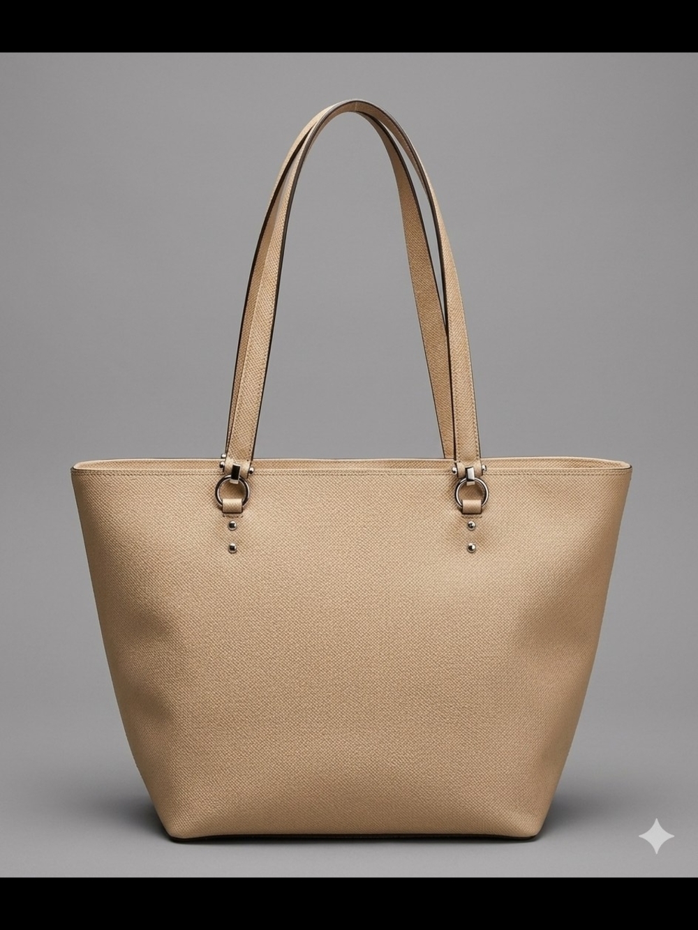 Coach Taupe Pebbled Leather Logo Patch - Picture 5 of 5